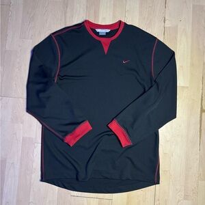 Vintage Nike Red and Black Thermal Long Sleeve (XL)